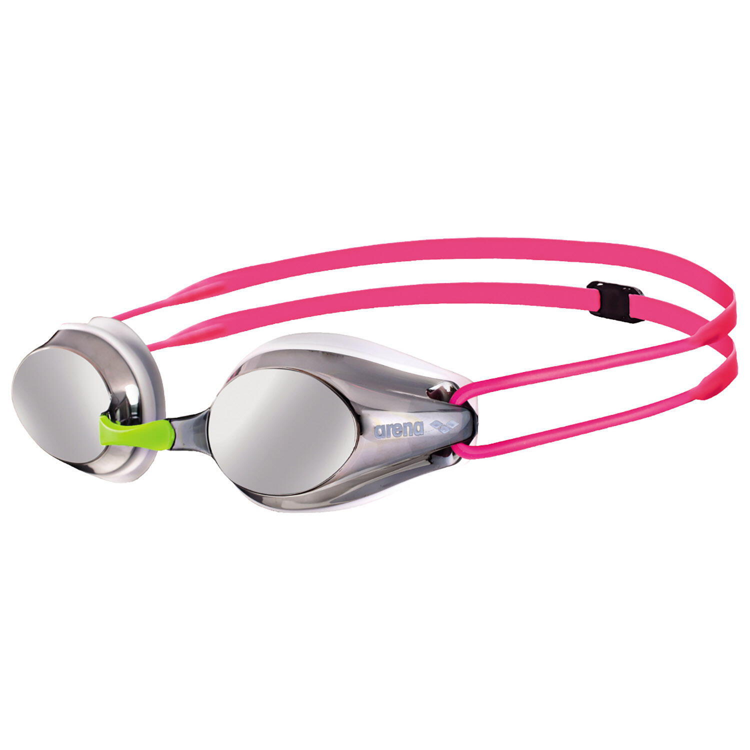 Arena Junior Zwembril Tracks Mirror Zilver-Wit-Fuchsia