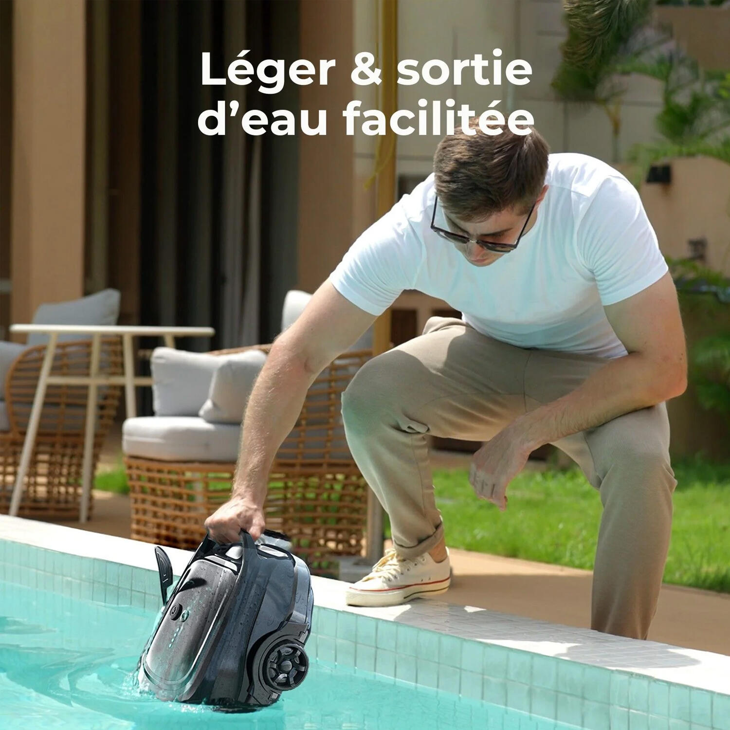 Robot électrique de piscine sans fil nettoyage des fonds 5/5