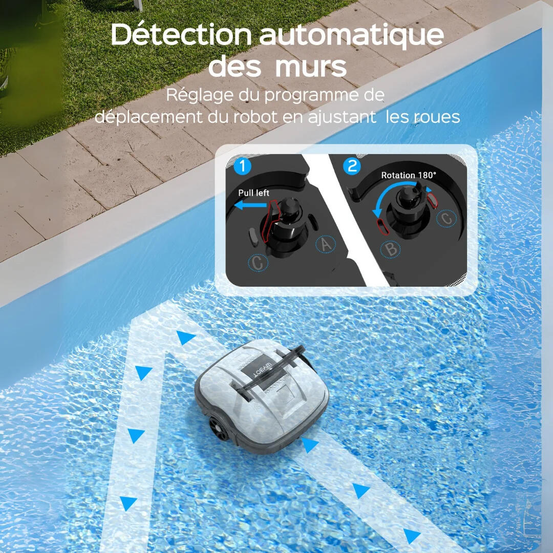Robot électrique de piscine sans fil nettoyage des fonds 5/6