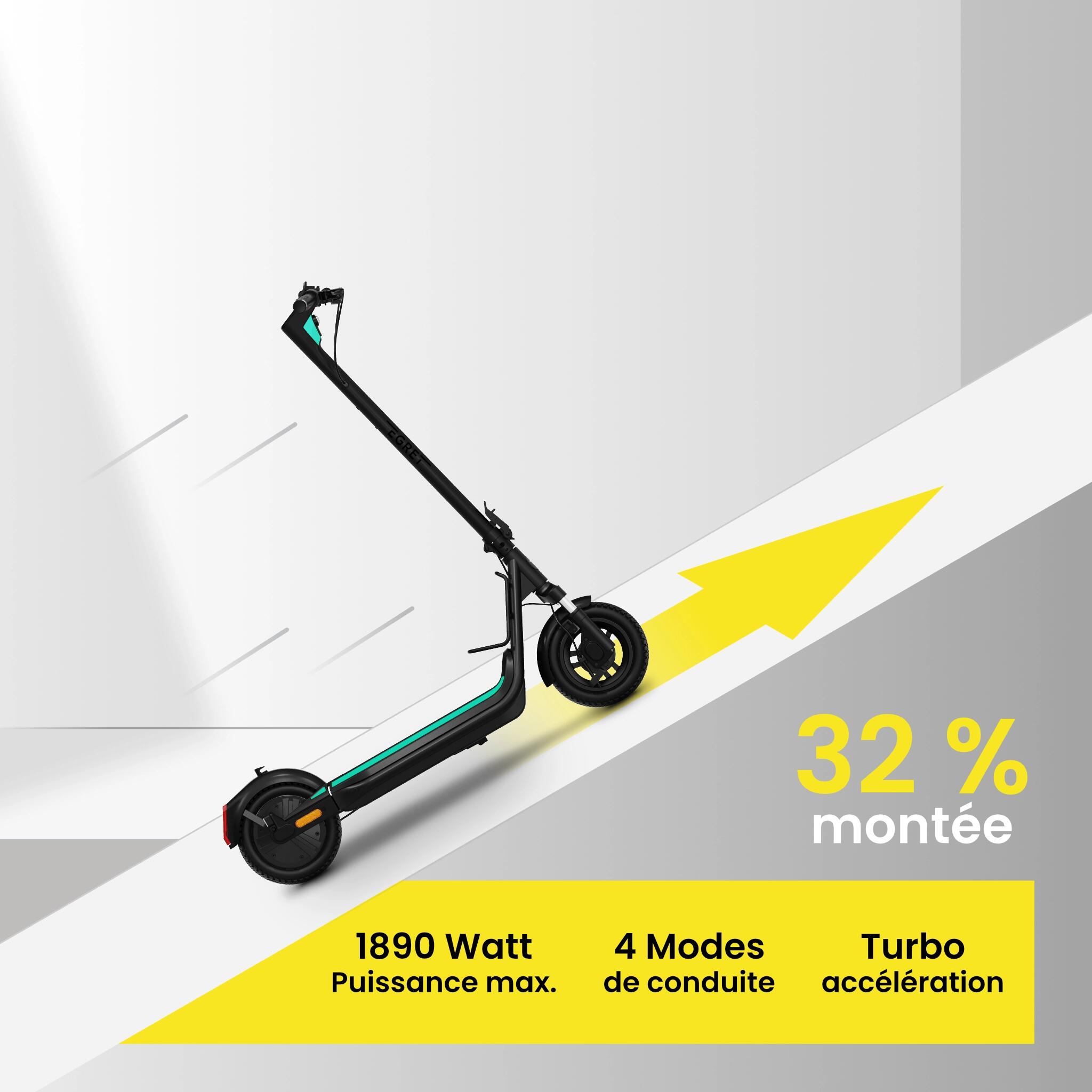 Trottinette électrique Egret UNIT (25km/h) 100 km, 10" Pneus, Suspension 7/7