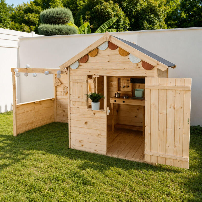 Cabane en bois enfant avec pergola ALPAGA 3/5