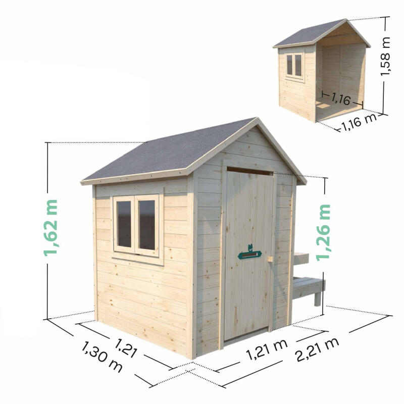 Cabane en bois avec table pique-nique TIANA 4/5