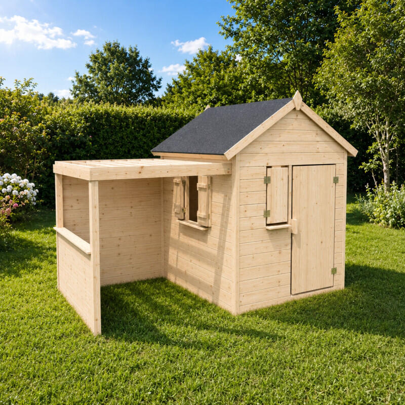 Cabane en bois enfant avec pergola ALPAGA 2/5