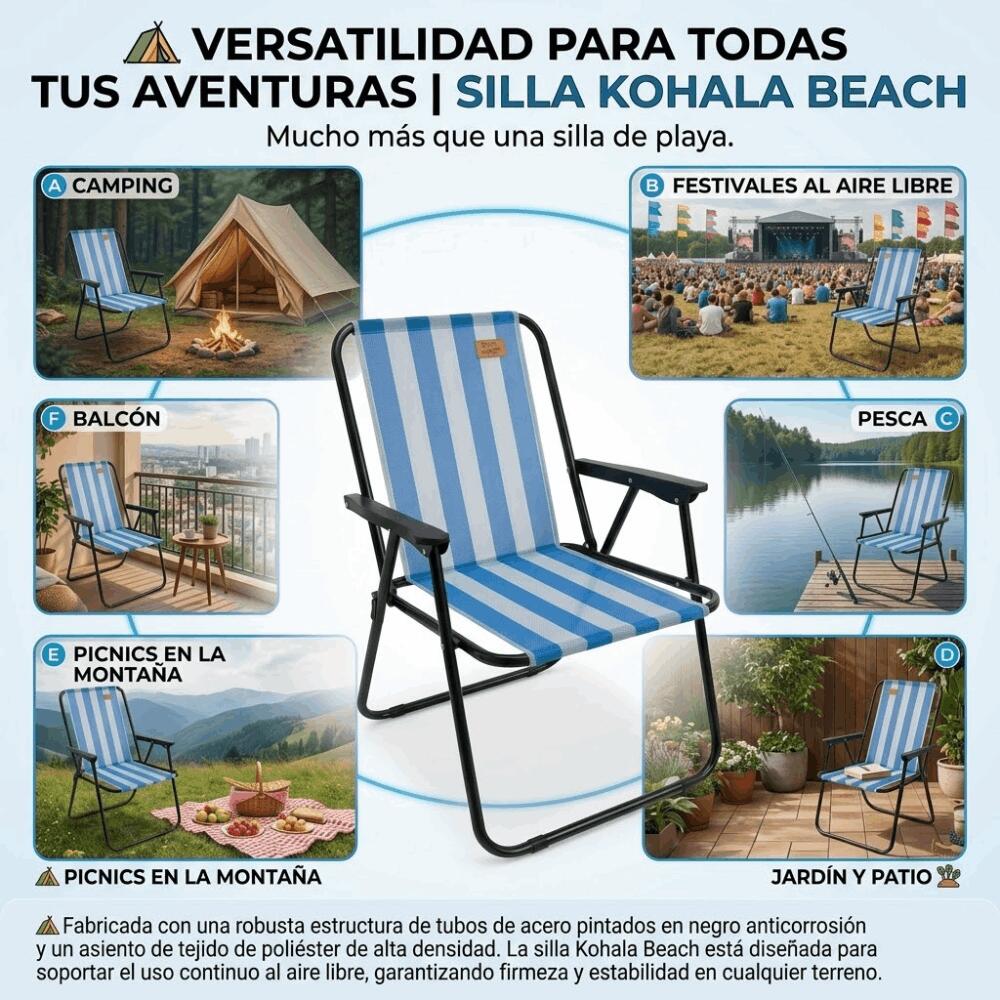 DEVESSPORT - Silla de Camping Plegable Kohala - Dimensiones 45 x 50 x 76 cm 3/7