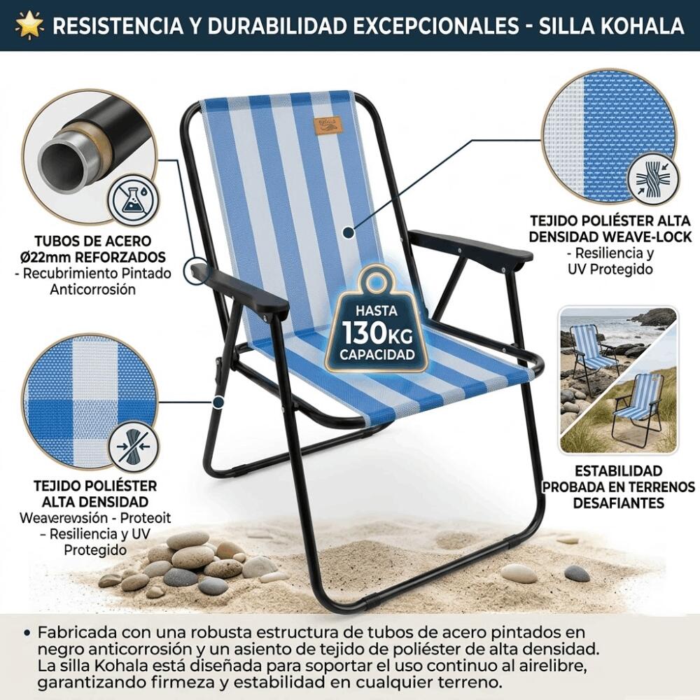 DEVESSPORT - Silla de Camping Plegable Kohala - Dimensiones 45 x 50 x 76 cm 7/7