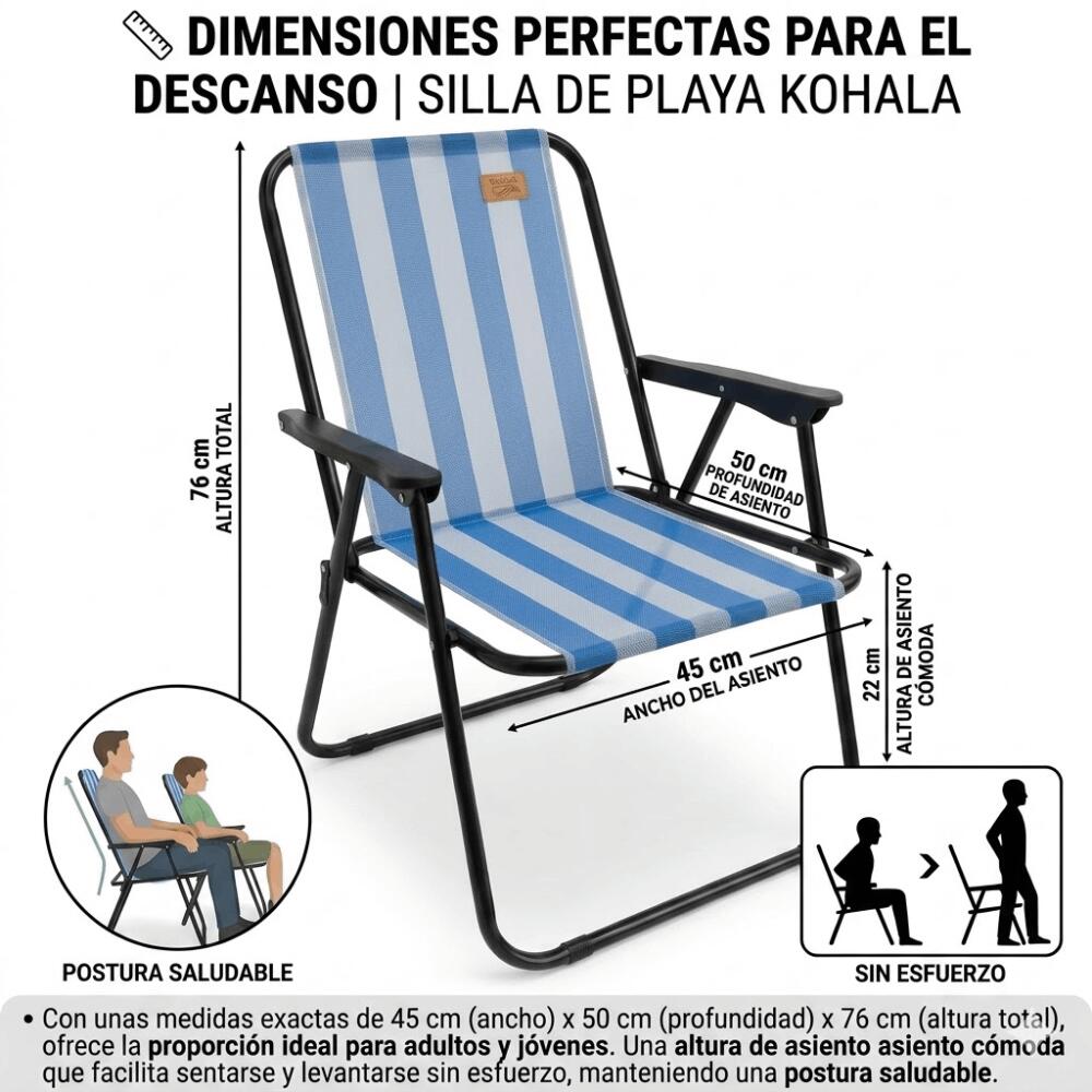 DEVESSPORT - Silla de Camping Plegable Kohala - Dimensiones 45 x 50 x 76 cm 4/7