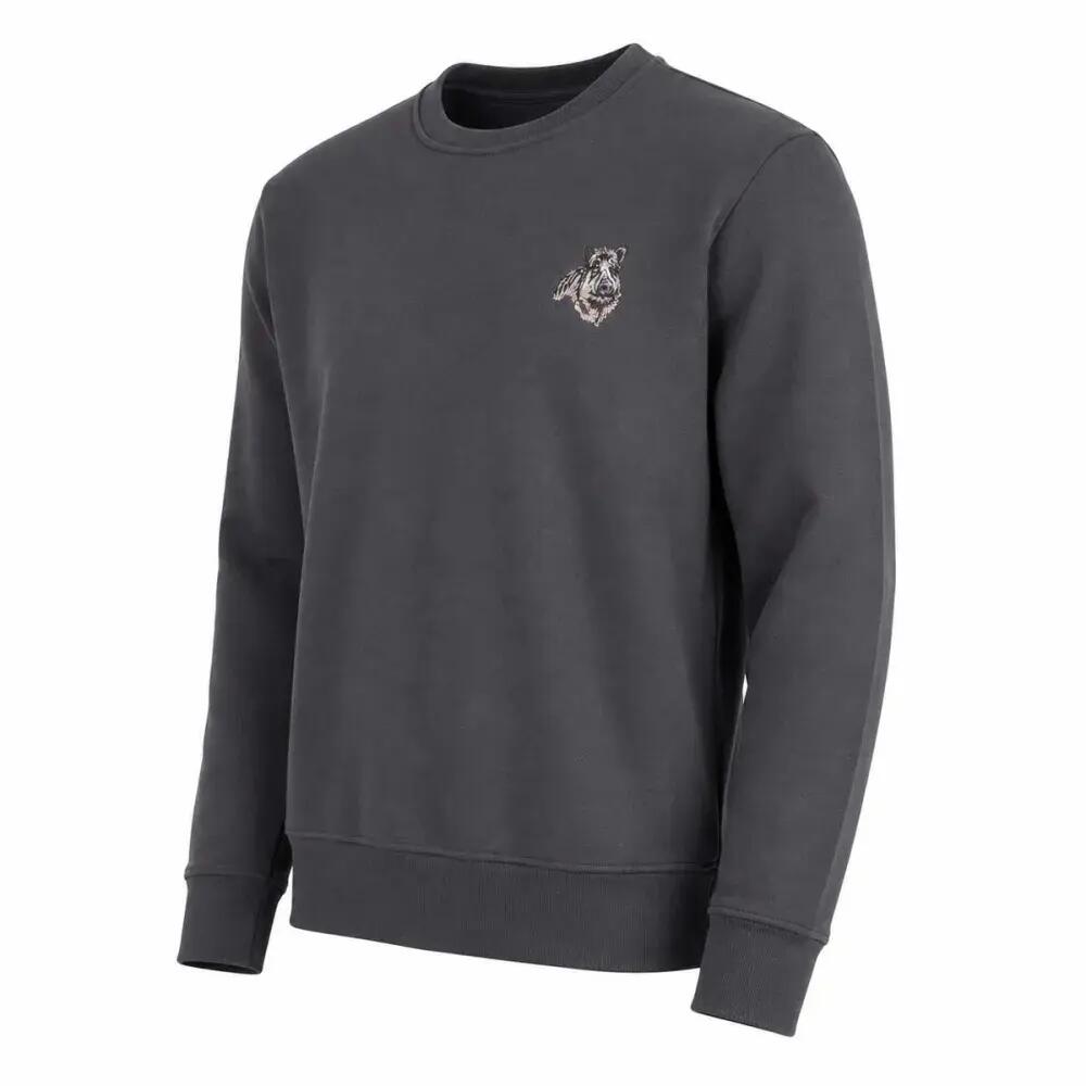 Sweat brodé sanglier vert 2/5