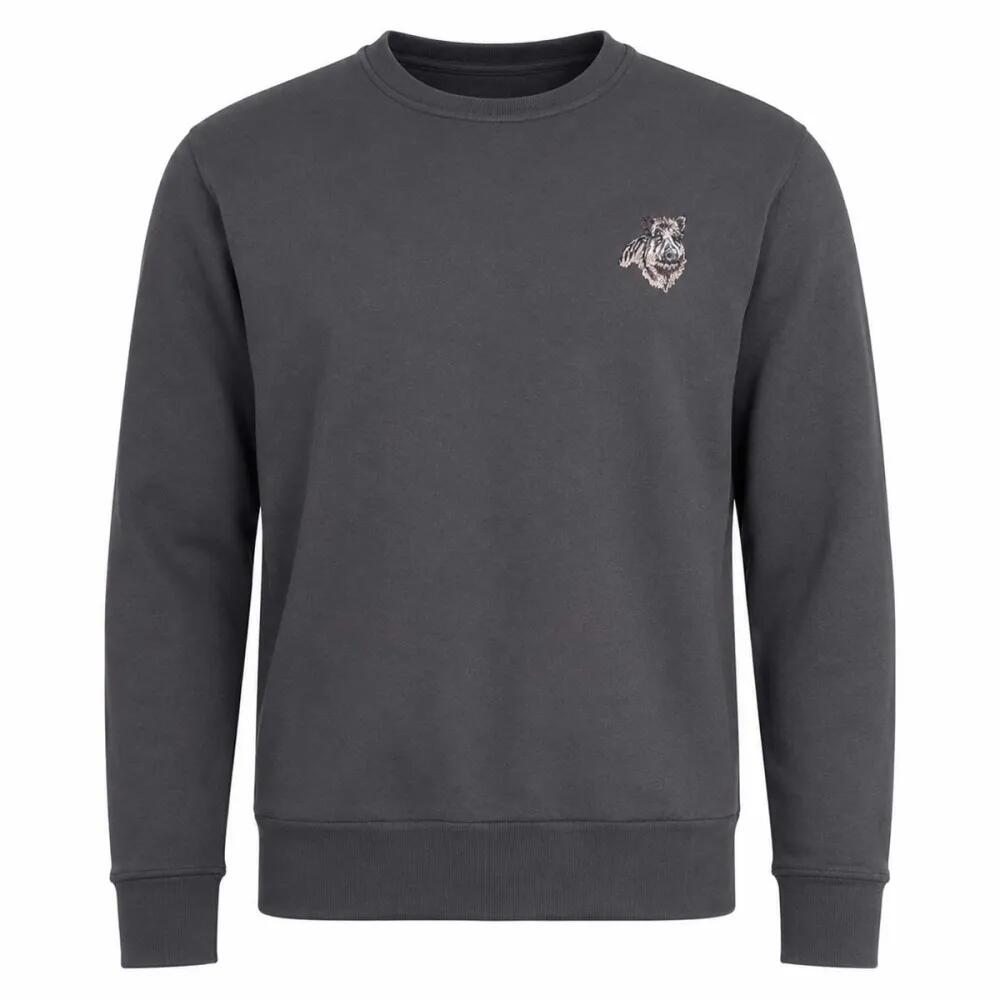 Sweat brodé sanglier vert 5/5
