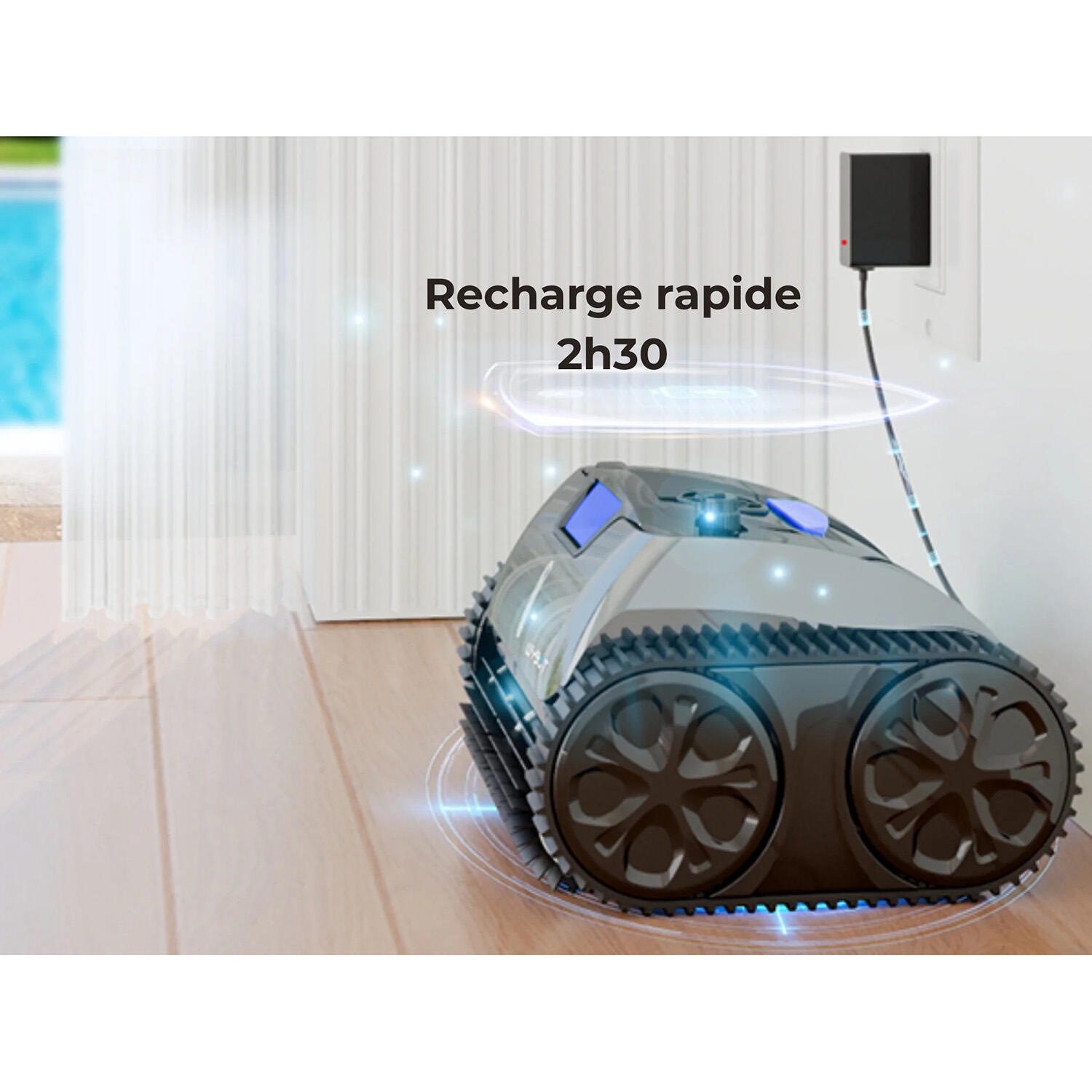 Robot piscine électrique sans fil 2h50 max d'autonomie 3/6