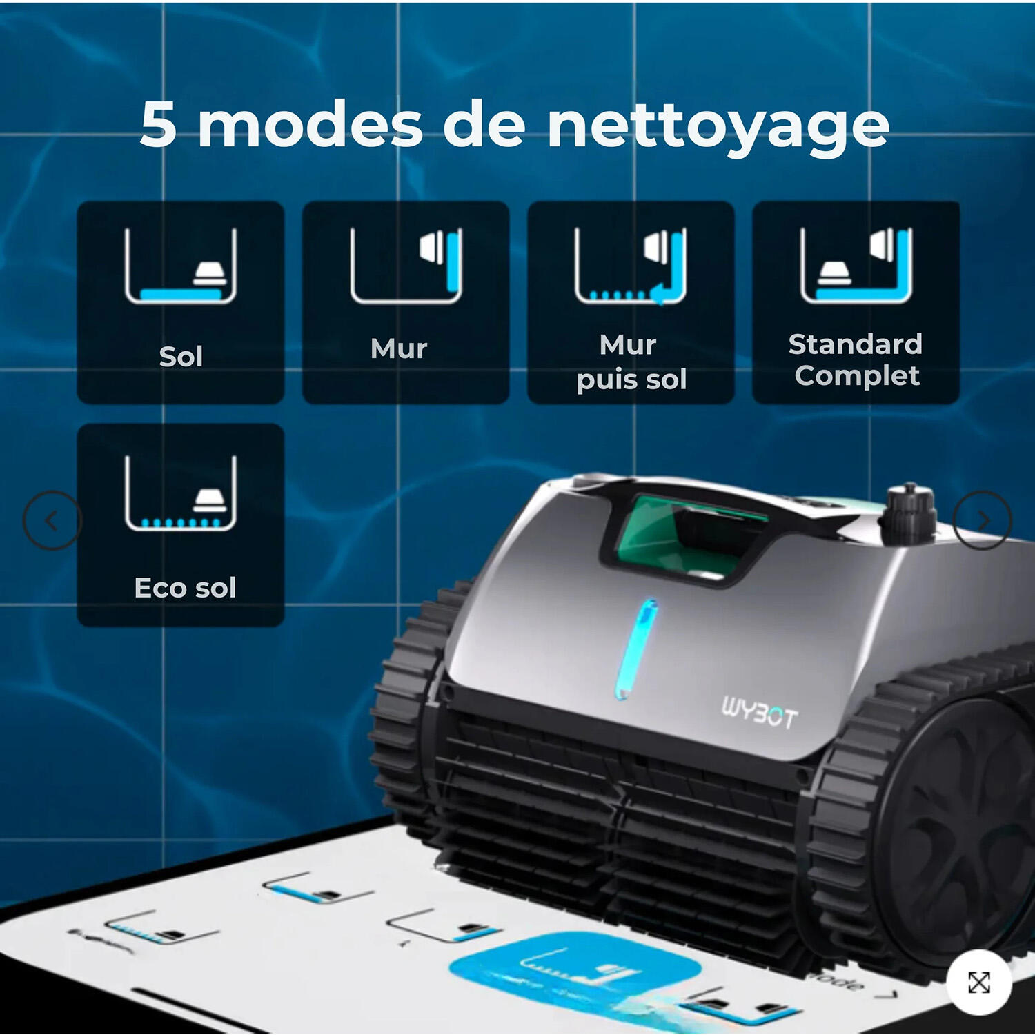 Robot piscine électrique sans fil 2h50 max d'autonomie 2/6