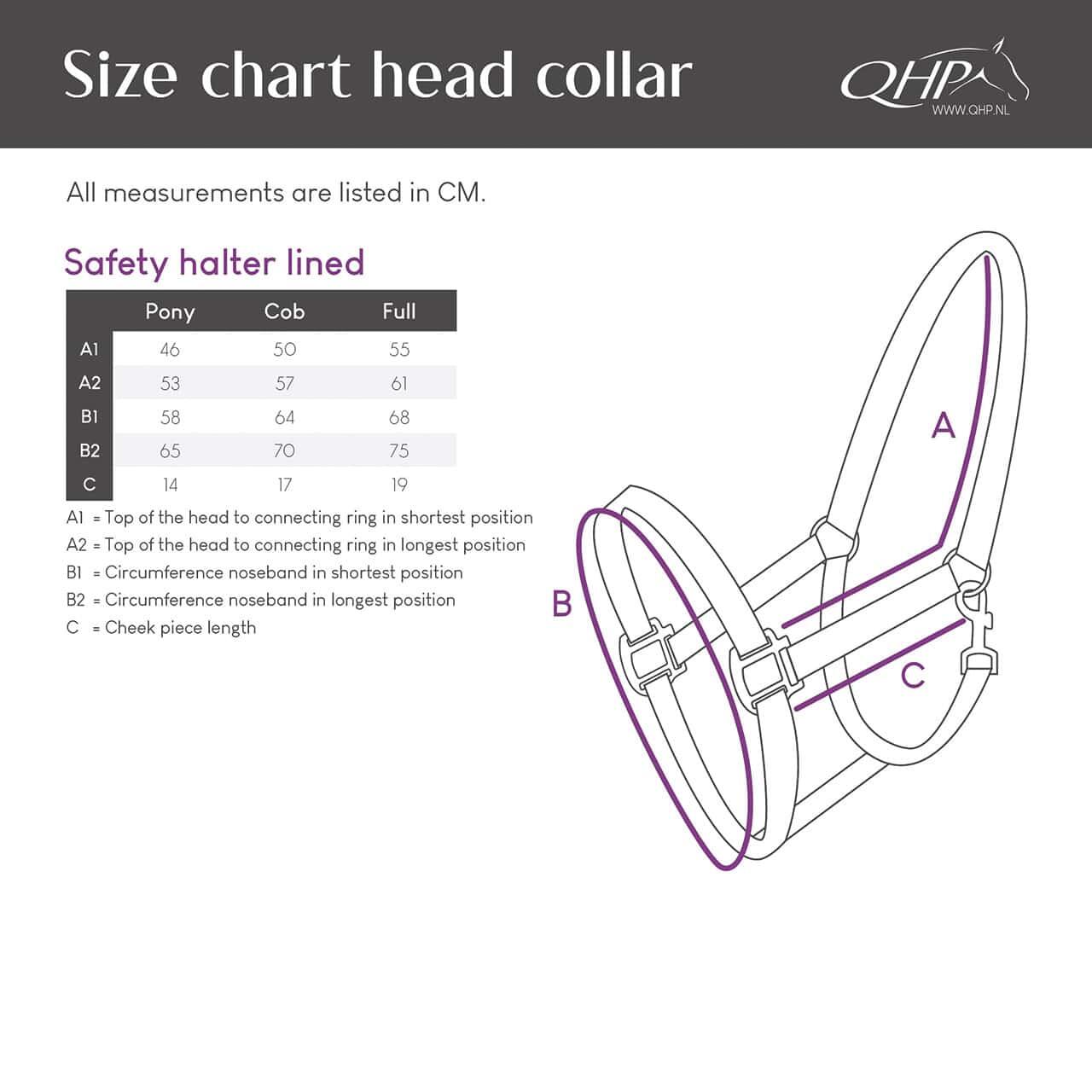 Licol pour cheval de sécurité doublé QHP 6/7