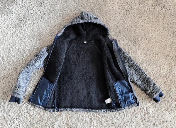 Entre Particuliers - Cardigan chaud avec doublure teddy, taille 134/140 3/4