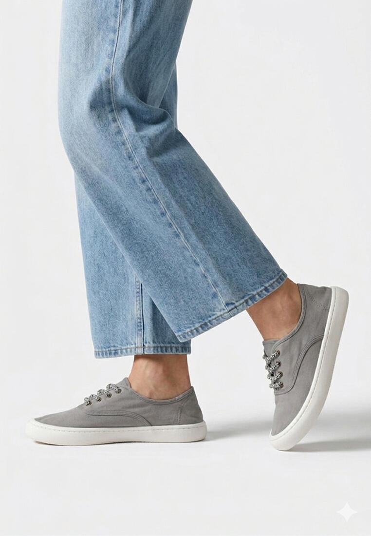 BAREFOOT Baskets Femme Victoria OLMO BAREFOOT LONA TINTADA DREC Gri 5/5