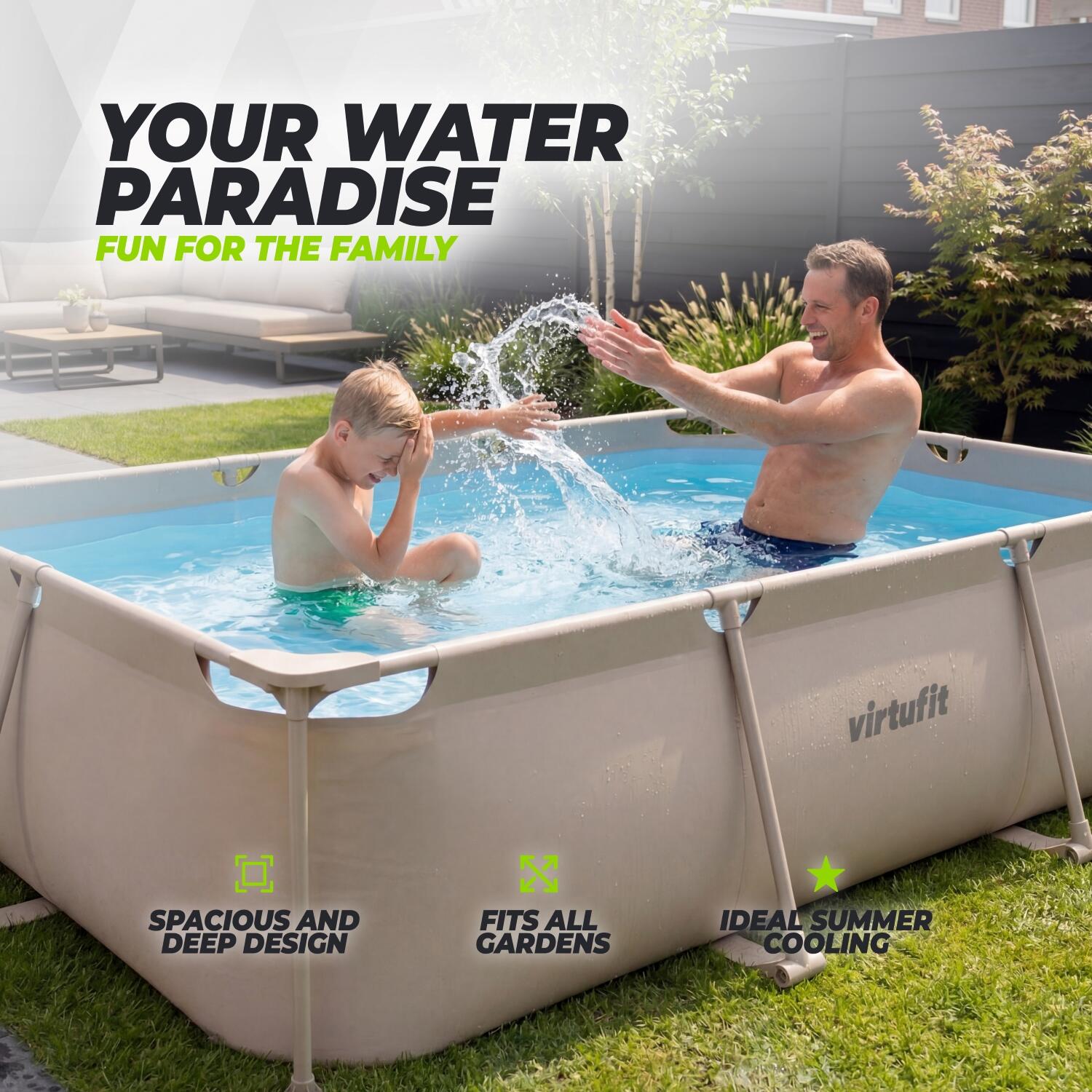 Pool - Rechteckig - 300 x 210 x 66 cm - Beige 3/7