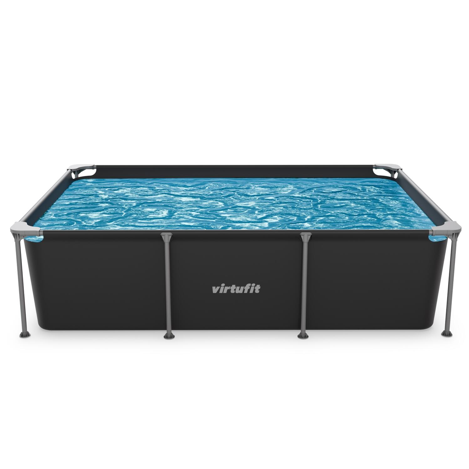 Swimming Pool - Rectangular - 260 x 180 x 66 cm - Anthracite - Including Filter 7/8