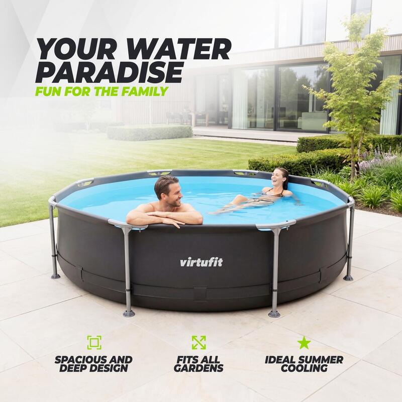 Piscina VirtuFit rotunda  305cm cu sistem filtrare inclus si cadru metalic