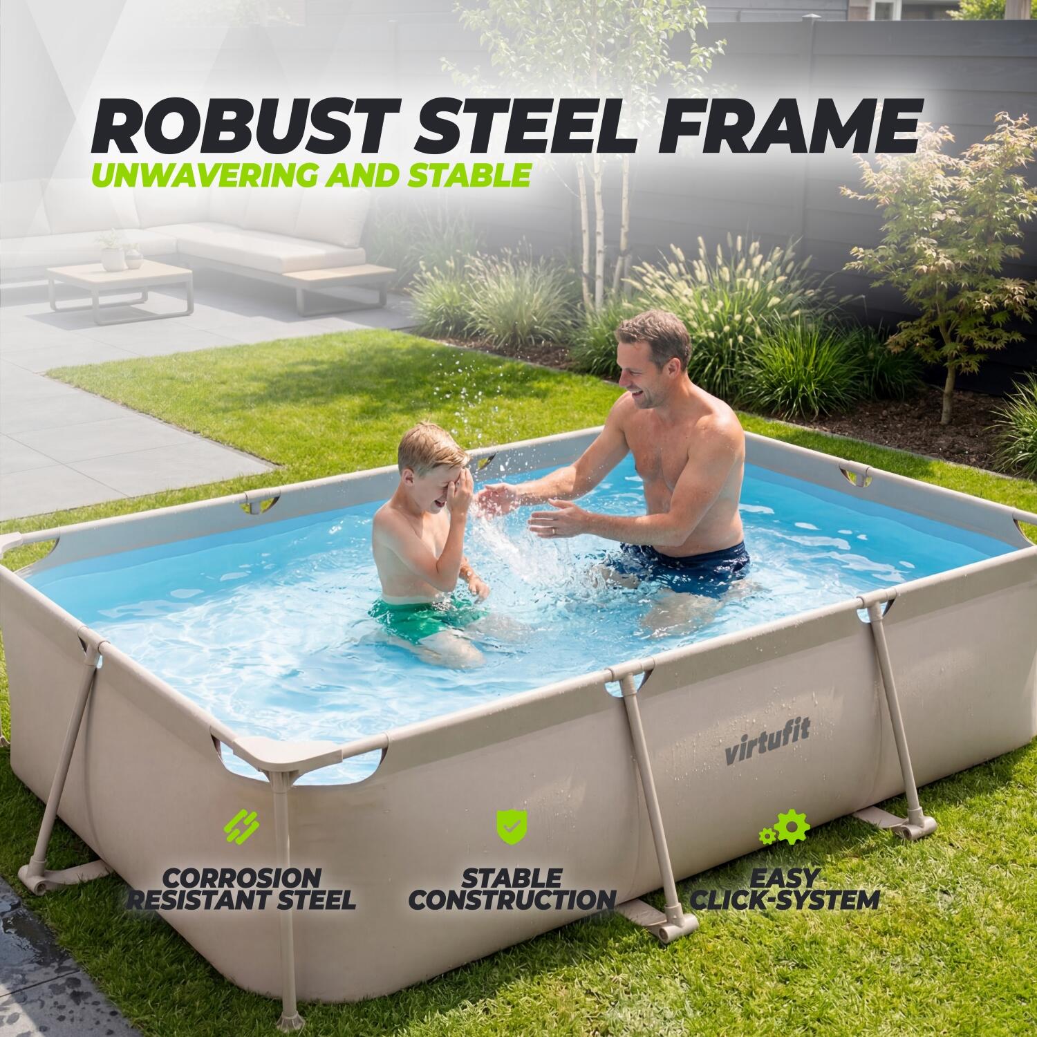 Pool - Rechteckig - 300 x 210 x 66 cm - Beige 4/7