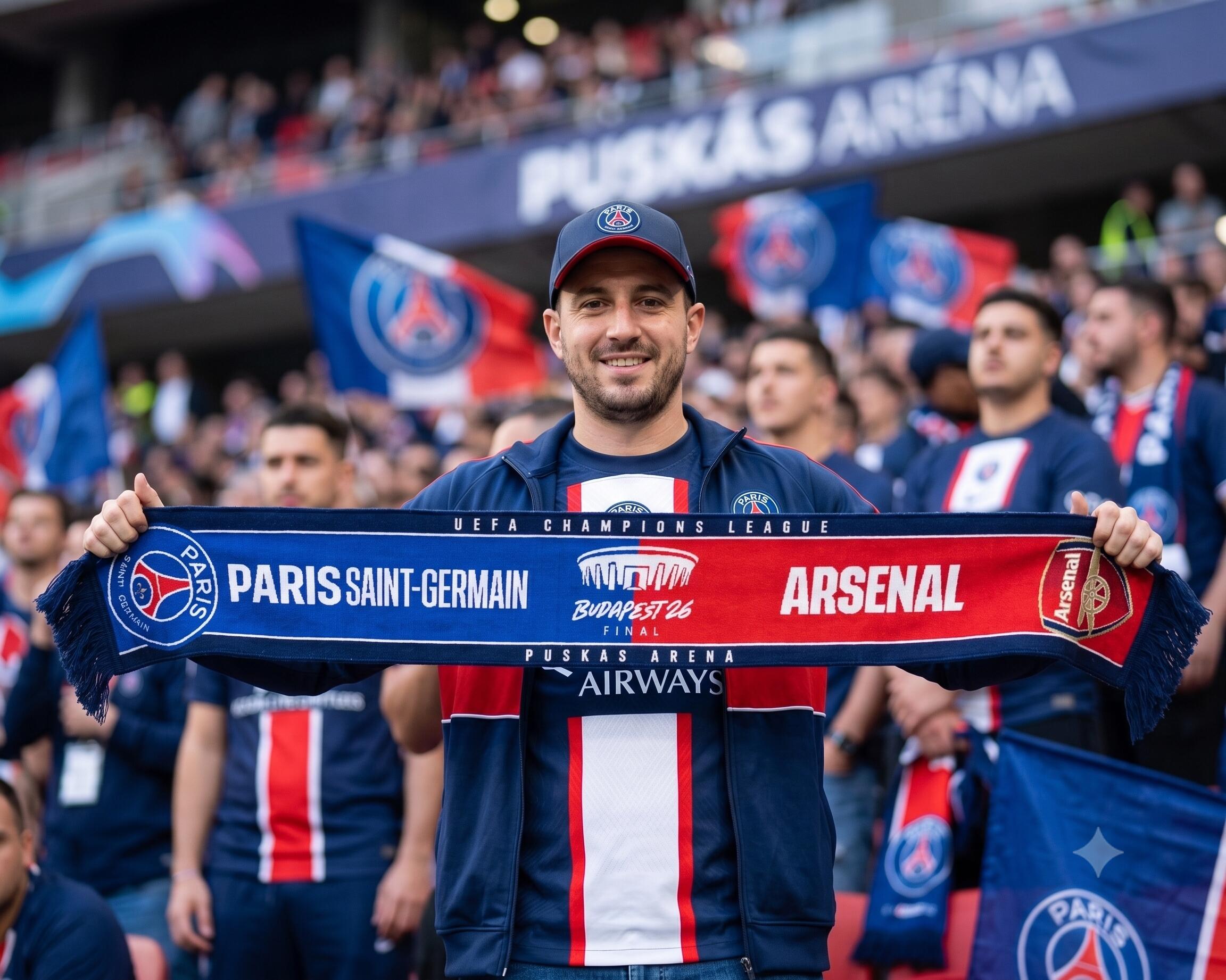 Echarpe Finale 2026 - Collection officielle - PARIS SAINT GERMAIN PSG vs ARSENAL 4/4