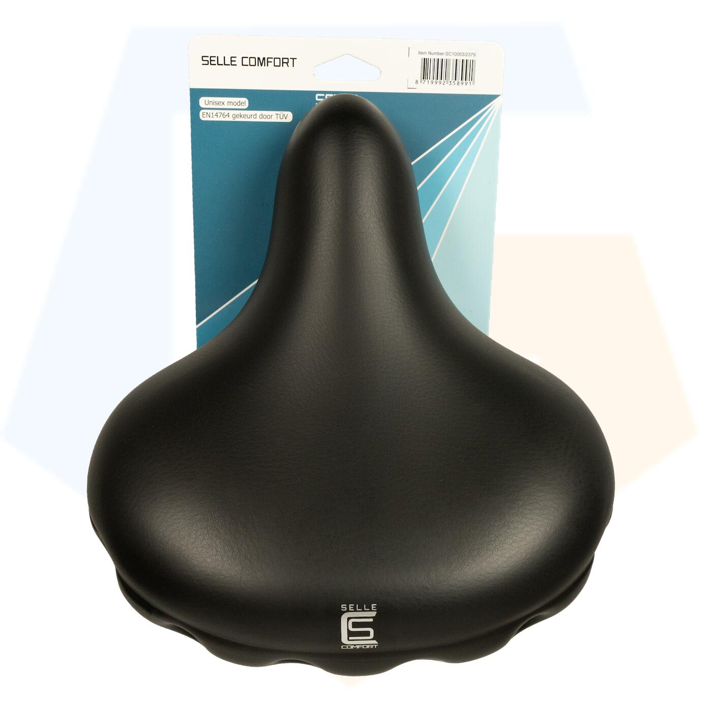 Selle Komfort Sattel schwarz (Nachahmungsdrifter -Sattel ohne Schlinge 3/4