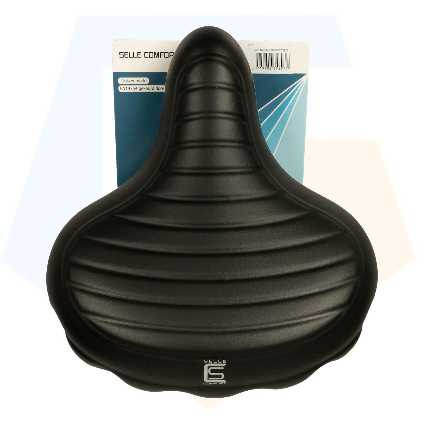 Selle Comfort Drifter Fietszadel Wave - Zwart - Met Hangveren 3/4
