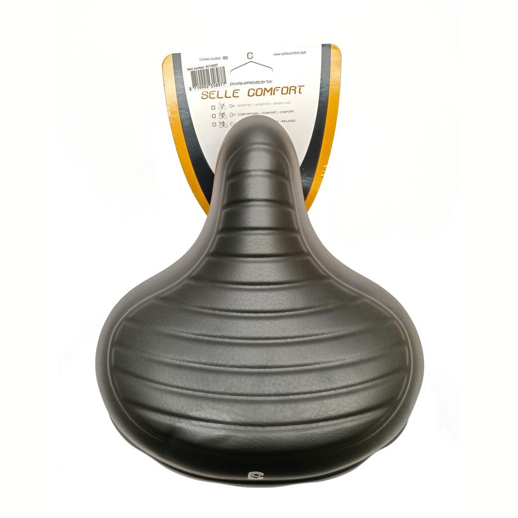 Selle Comfort Drifter Fietszadel Wave - Zwart - Met Hangveren 1/4