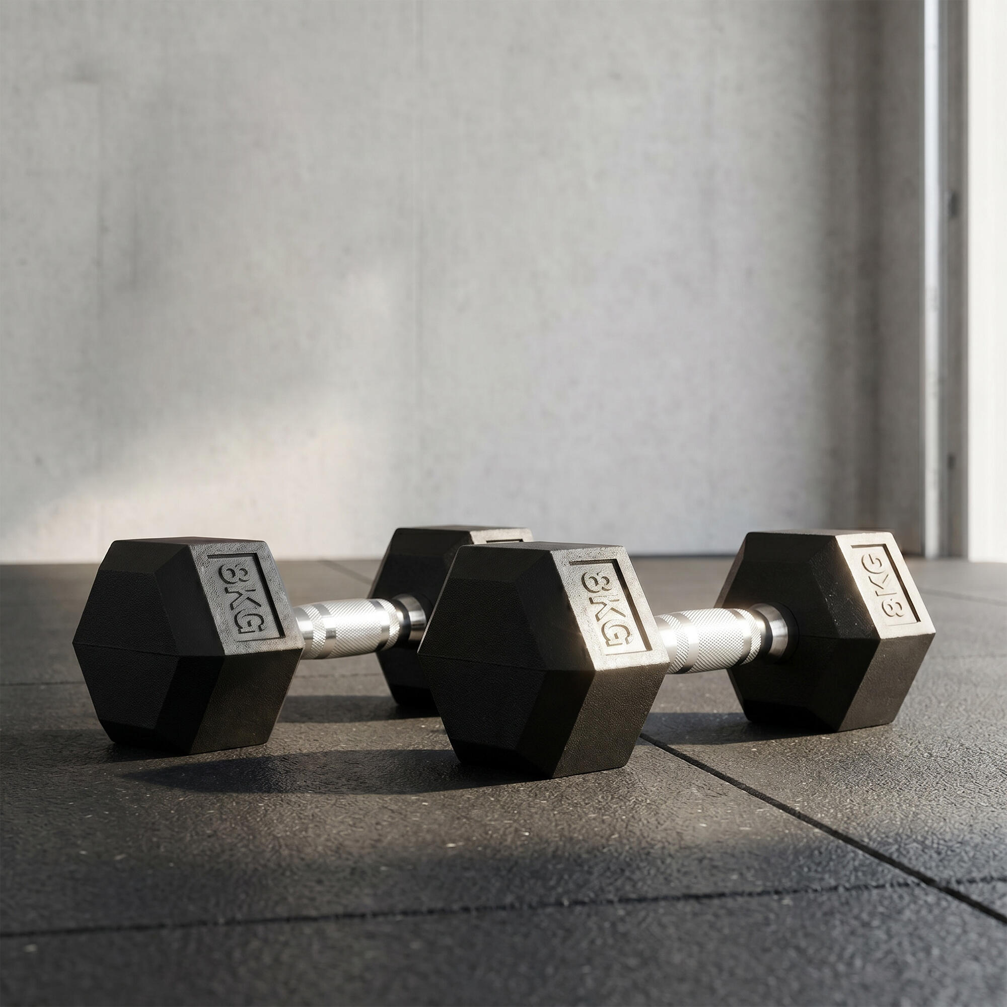 Conjunto de Halteres 16 kg HOMCOM 30,5x12,7 cm Preto e Prata 2/7
