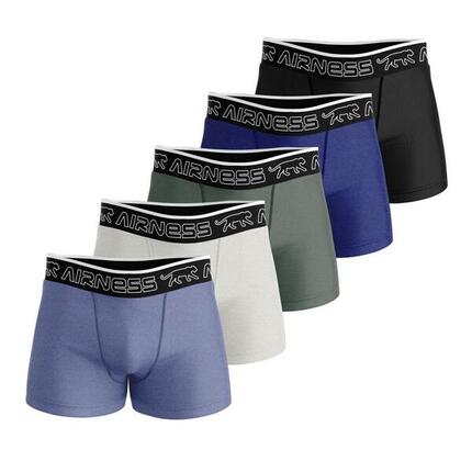 Airness Herren Boxershorts 5er Pack Schwarz/Weiss/Grün