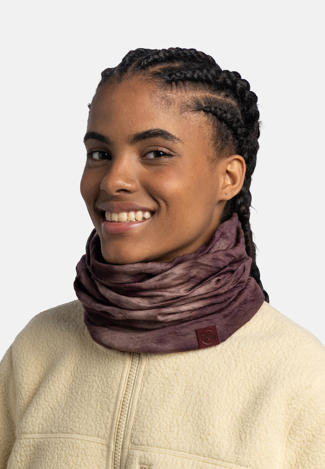 Braga de cuello Merino Lightweight Natural Tye Dye Unisex Buff Rojo 5/7