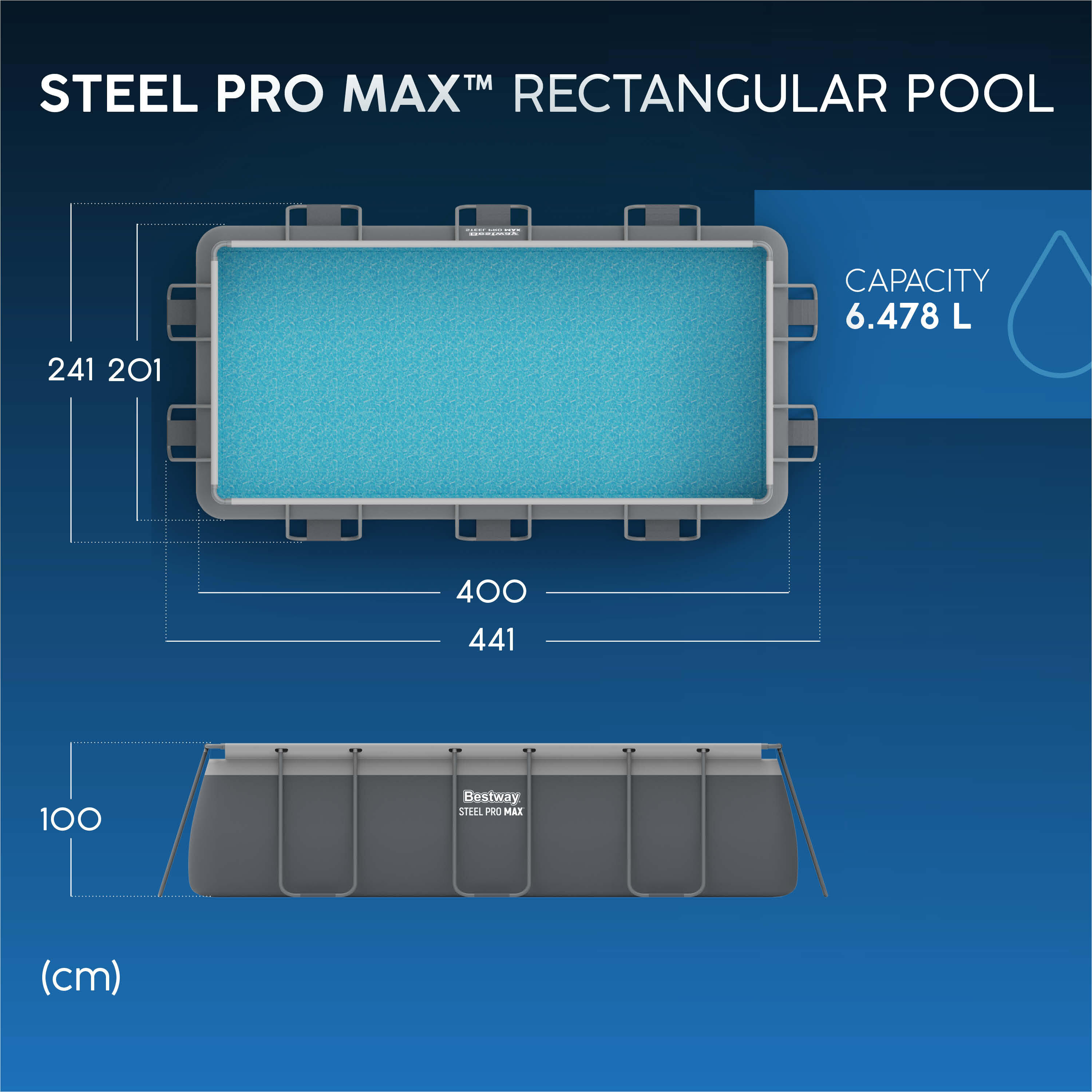 Bestway 56931-7 Piscina base fuori terra Steel Pro Max da 404x201x100 cm 2/7