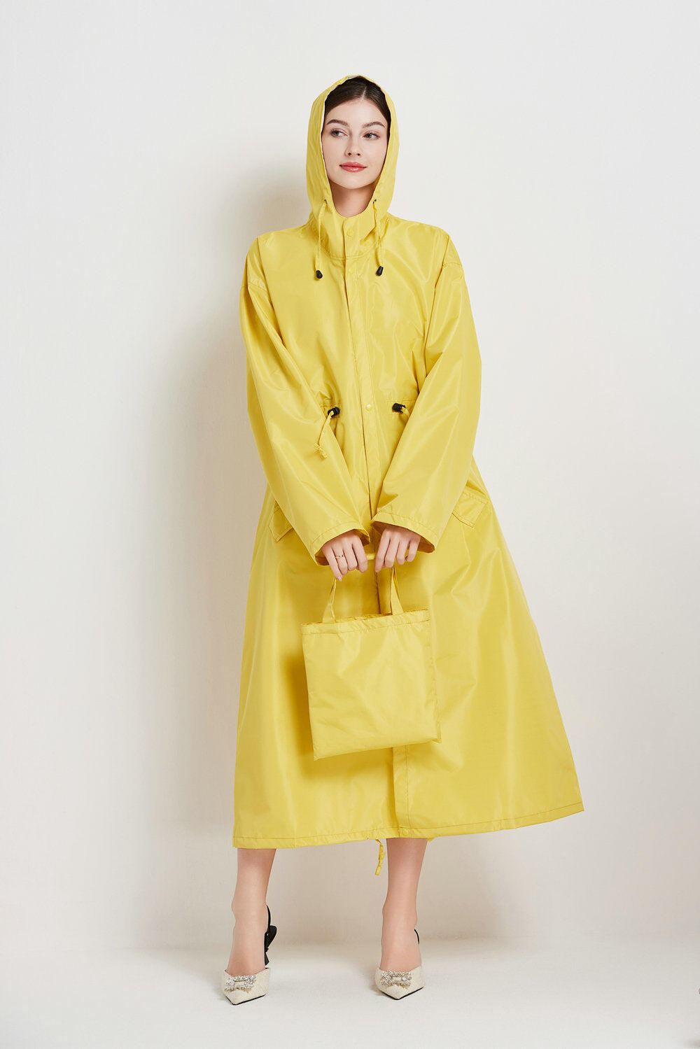 Women's Lightweight Waterproof Rain Jacket - Yellow M