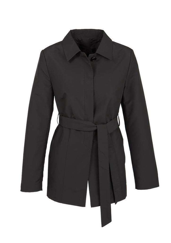 Womens Winter Button Long Trench Coat Jacket - Black XXL