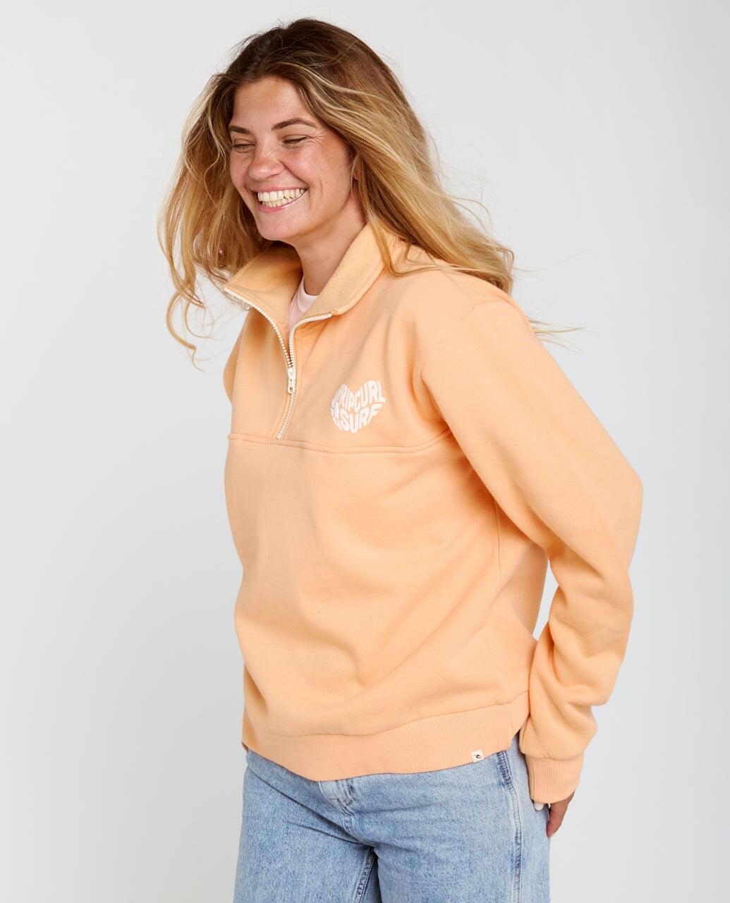 Sweat Femme Rc Heart Half Zip - Peach 2/5