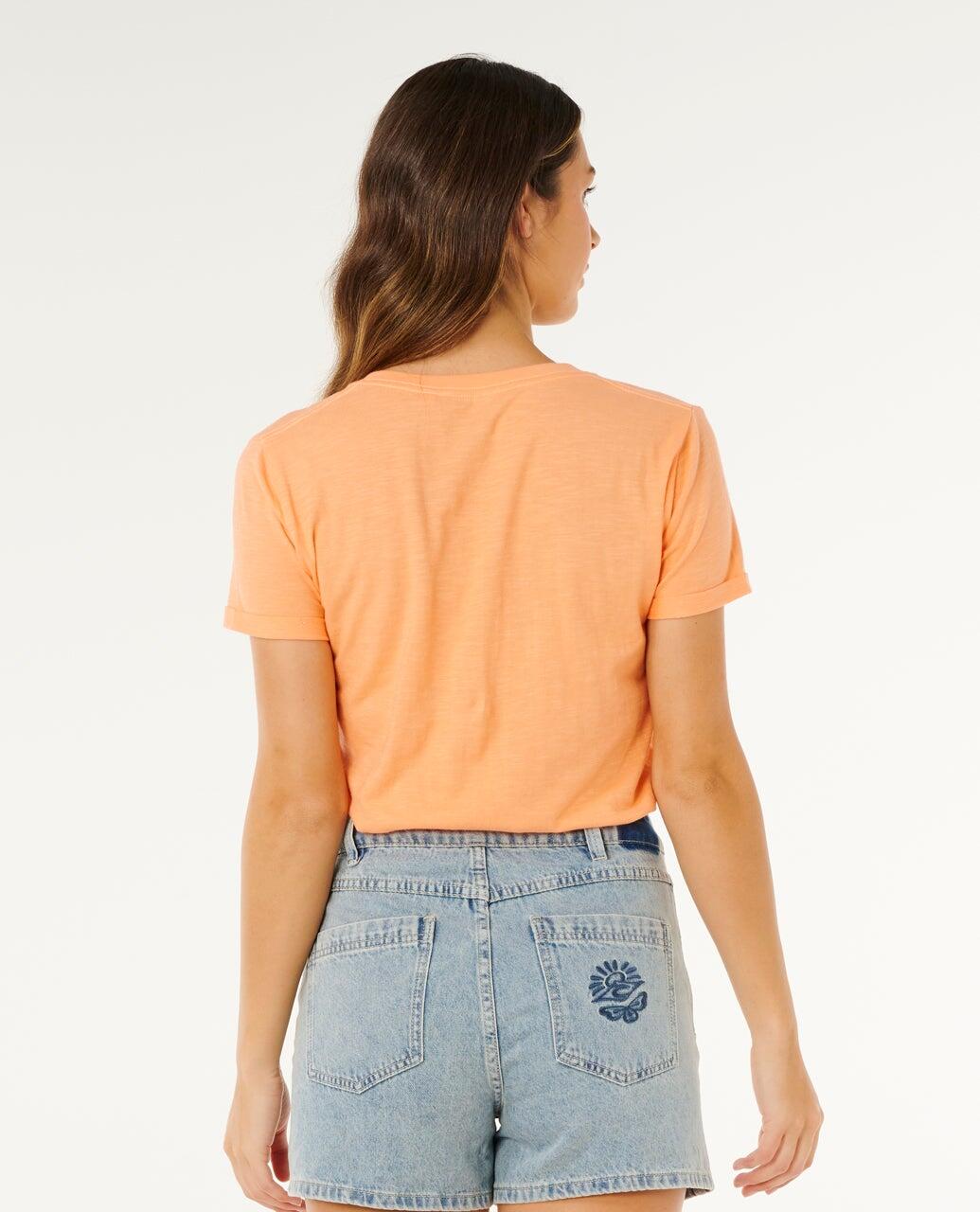 T-shirt Femme Molokaï imprimé V - Salmon 3/6
