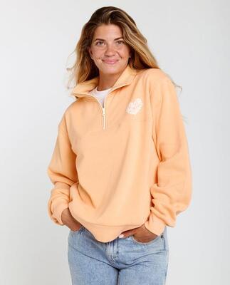 Sweatshirt dames rc heart half zip - peach