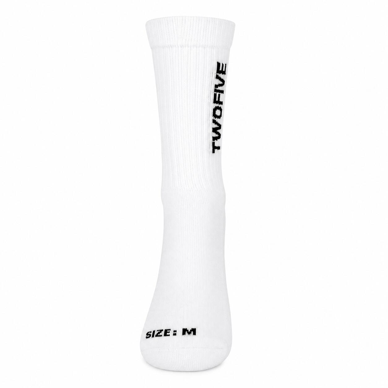 Calcetines Deportivos Unisex TWOFIVE - Algodón Acolchado  - 3 Pares - Blanco 3/6