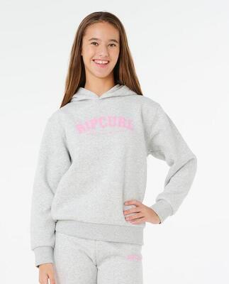 Hoodie meisjes staple varsity - light grey marle