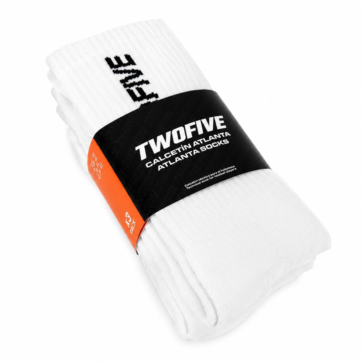 Calcetines Deportivos Unisex TWOFIVE - Algodón Acolchado  - 3 Pares - Blanco 2/6