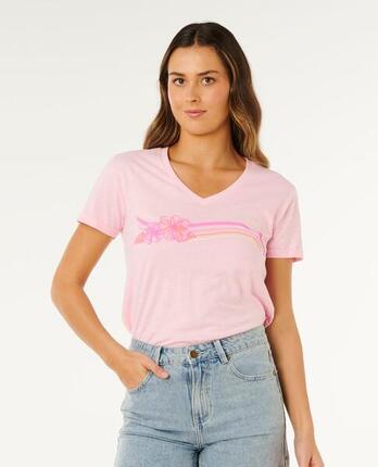 T-shirt Dames Molokaï imprimé V - Off White