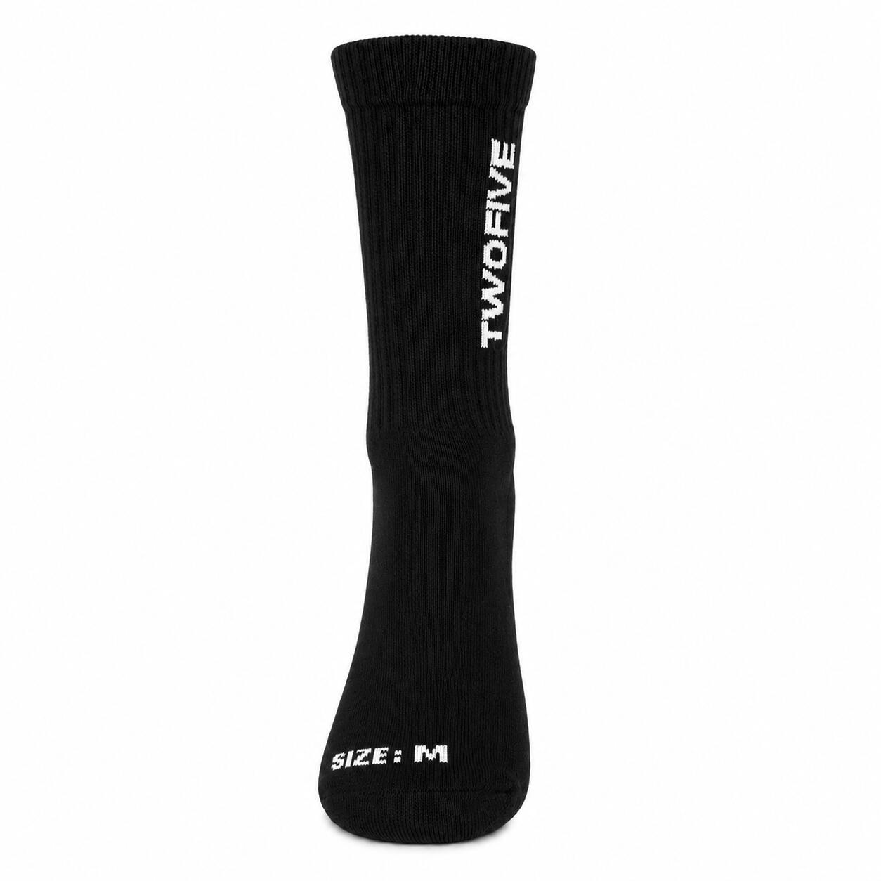 Meias Desportivas Unissexo TWOFIVE - Algodão Acolchoado - 3 Pares - Preto 3/6