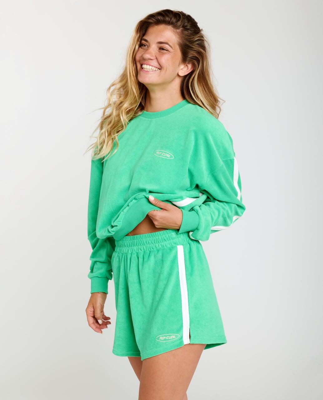 Sweat Femme col rond High Tide Terry - Green 2/6