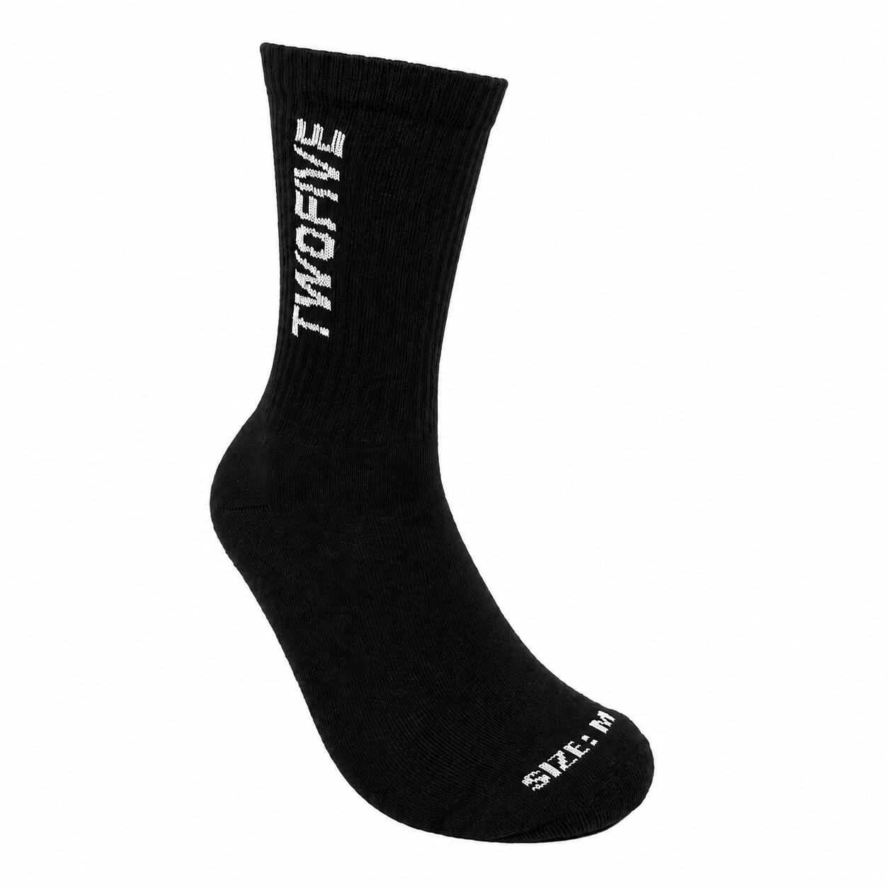 Meias Desportivas Unissexo TWOFIVE - Algodão Acolchoado - 3 Pares - Preto 4/6