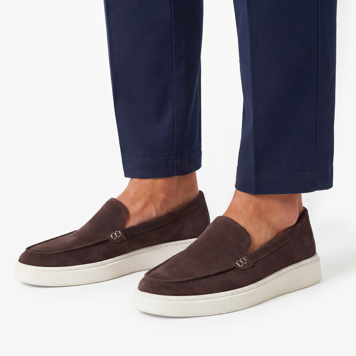 Mocassini Kentucky in pelle nabuk marrone cioccolato 2/6
