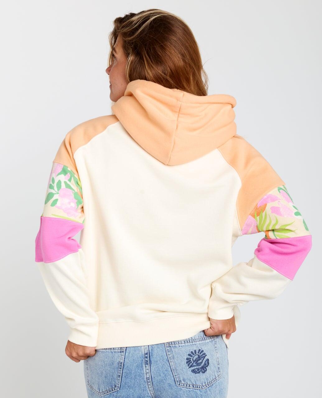 Sweat à capuche Femme zippé Colour Block - Off White 3/6