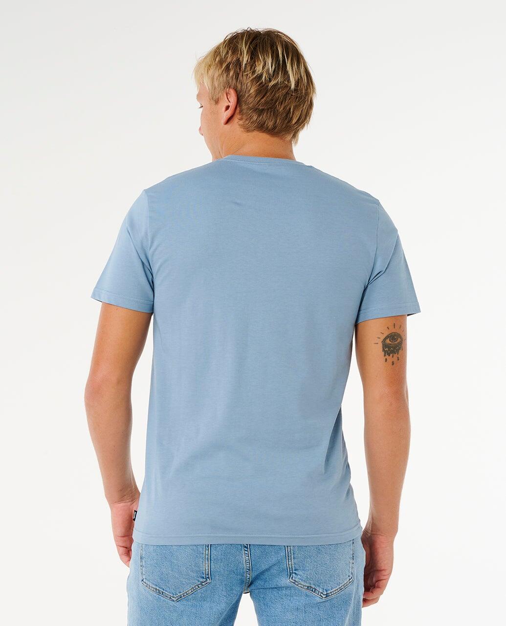 T-shirt Homme Streamline Pocket Badge Standard Tee - Faded Denim 3/6