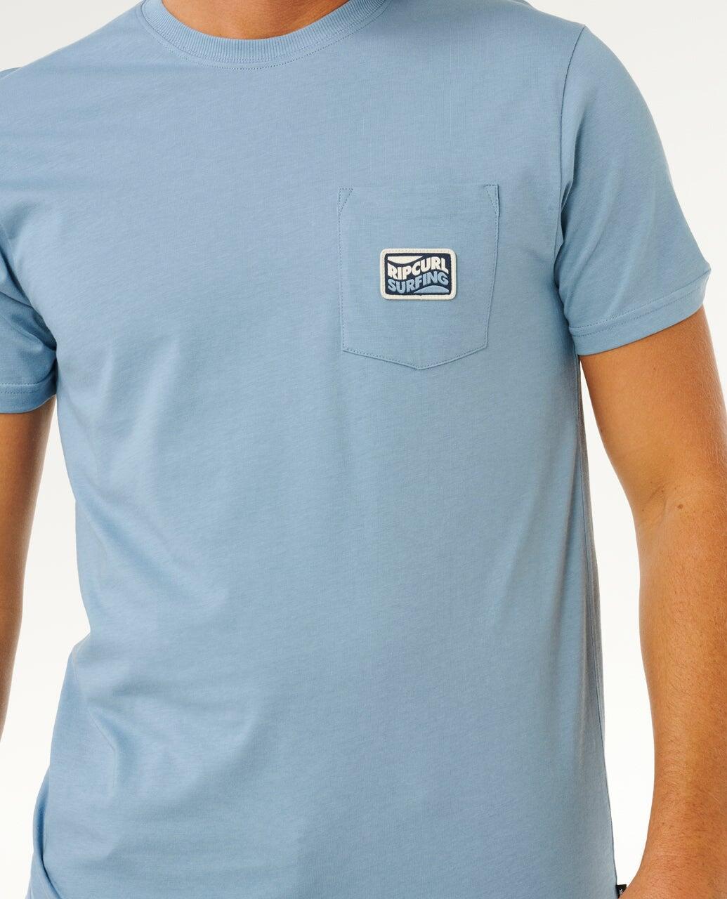 T-shirt Homme Streamline Pocket Badge Standard Tee - Faded Denim 5/6
