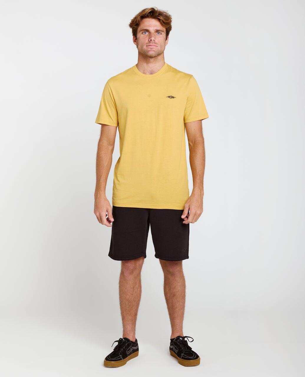 T-shirt Heren Streamline Embroid Standard Tee - Ochre 4/5