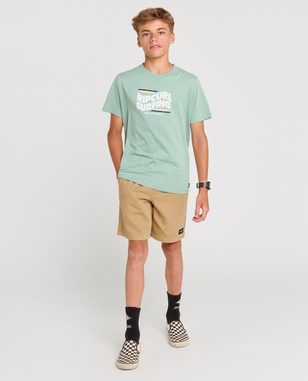 T-shirt Garçon Streamline Big Logo Tee - Aloe 4/5