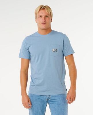 T-shirt heren streamline pocket badge standard tee - black