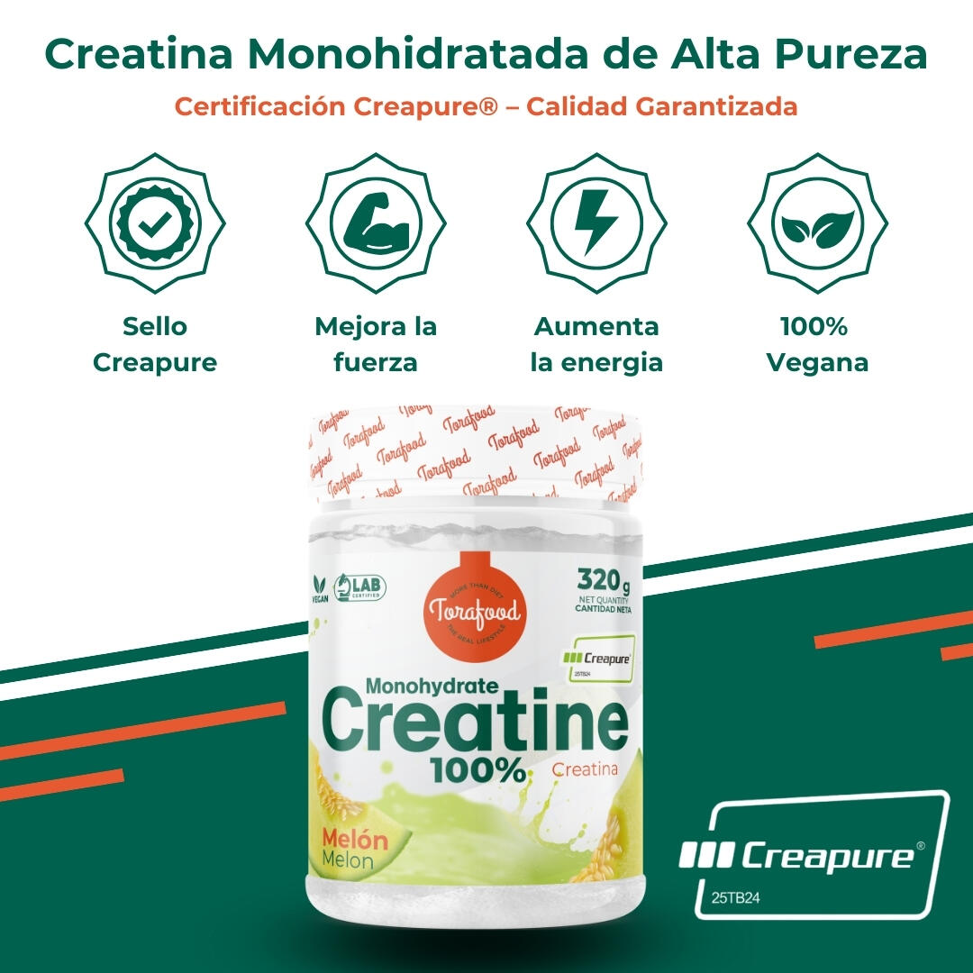 Creatina Creapure Monohidratada Sabor Melon 320G Torafood 4/5