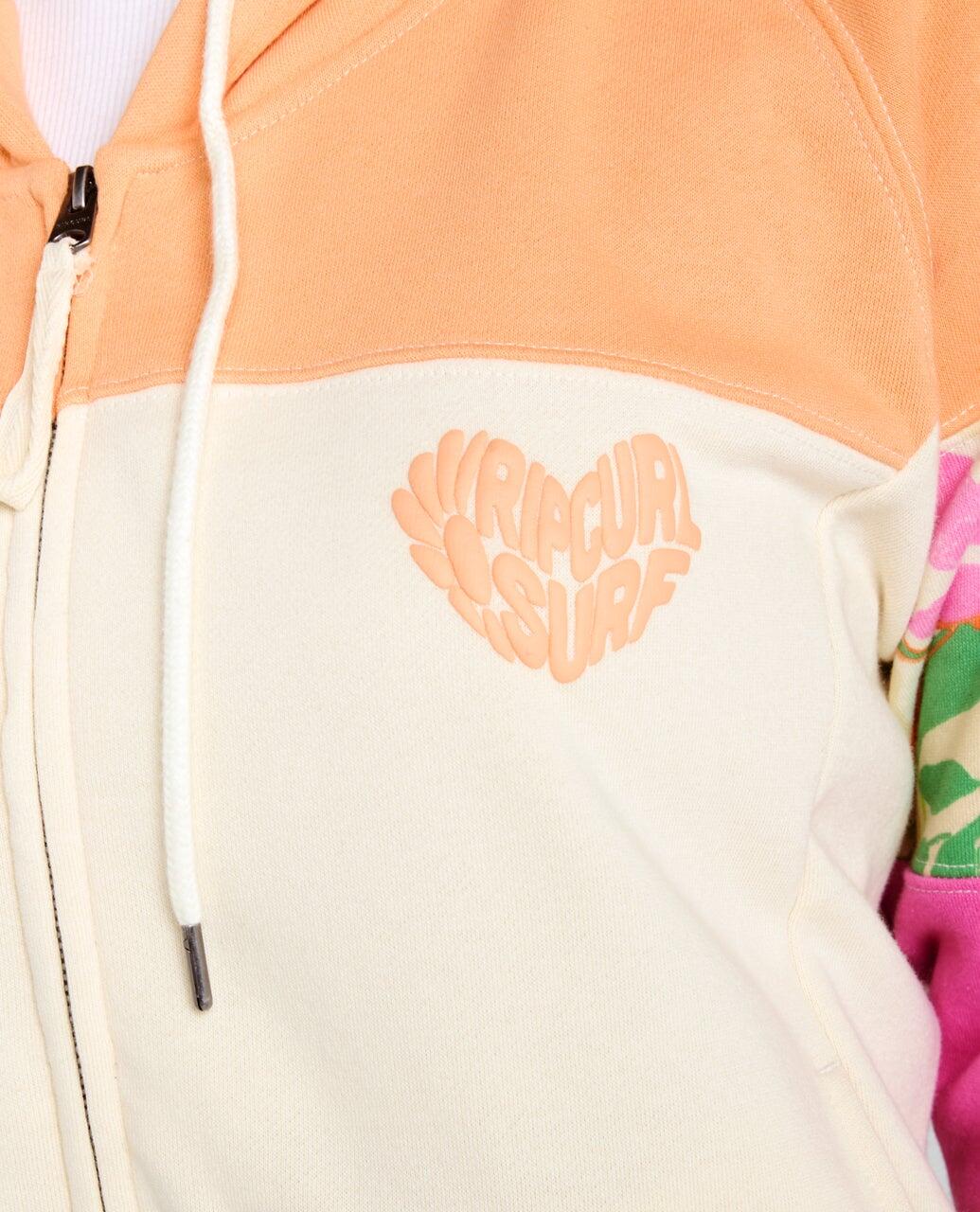 Sweat com capuz Mulher zippé Colour Block - Off White 5/6